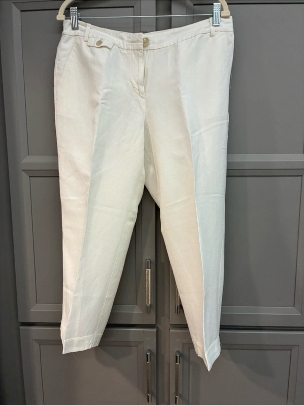 LOFT Men's Cream Straight-Leg Dress Pants